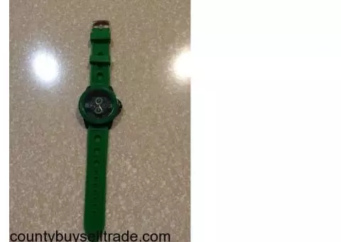 Green and black men's watch