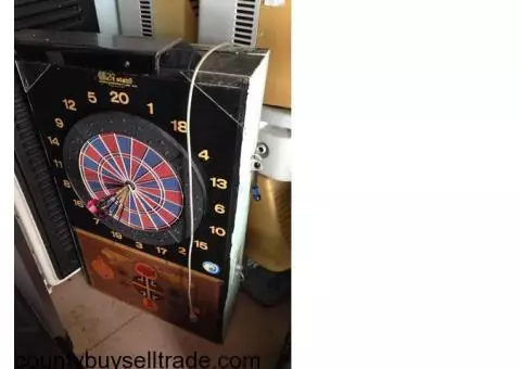 Electronic dart board with six different games